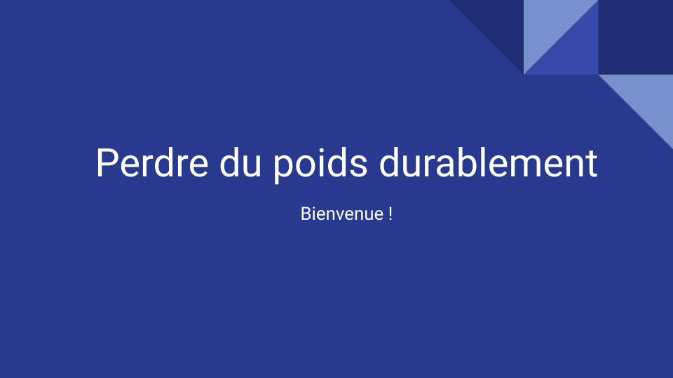 Atelier Perdre du poids durablement